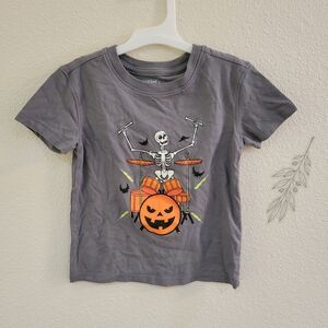 Cat & Jack Halloween Skeleton Gray T-Shirt Size 3T